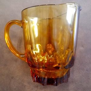 Vintage amber glass pitcher